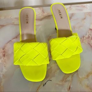 Neon Braided Heeled Mule